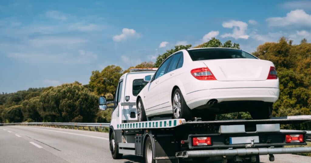 towing abandoned vehicle on private property